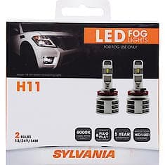Sylvania ZEVO FH11LEDBX2 H11 LED Fog Light Bulbs — Pair, 6000K