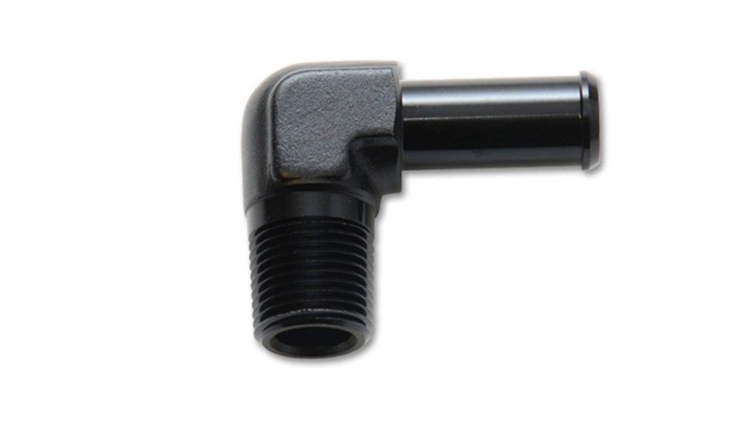 Male NPT to Hose Barb Adapter, 90 Degree; NPT Size: 1/8" Hose Size: 1/4"