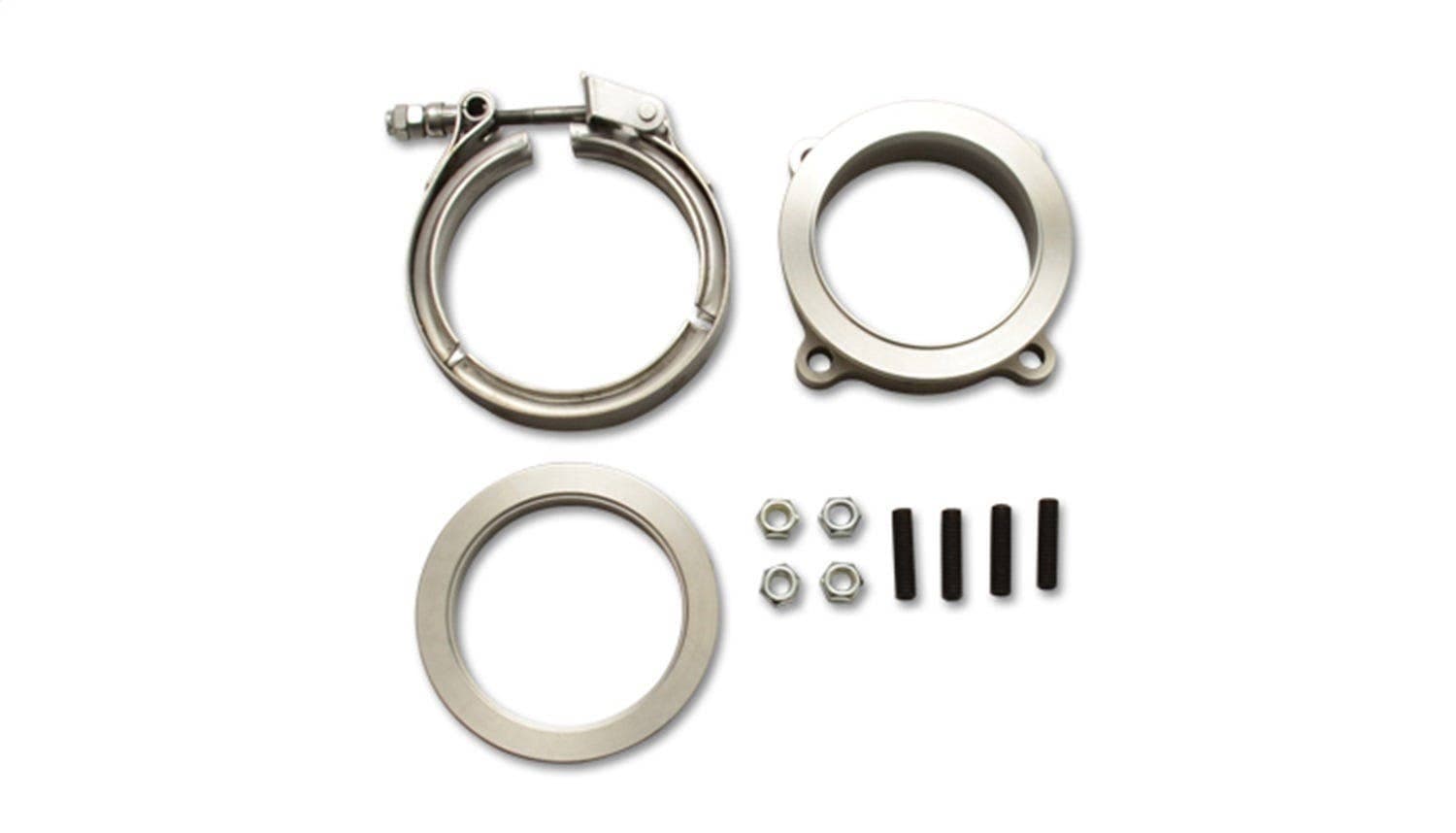 GT Series Turbo Adapter Kit; 3" 4 Bolt to 3" V-Band plus Female V-Band & V-Band Clamp