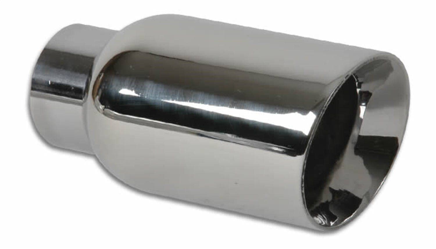 4.00" Outlet O.D. Round Stainless Steel Tip (Double Wall, Angle Cut), 2.25" Inlet I.D.