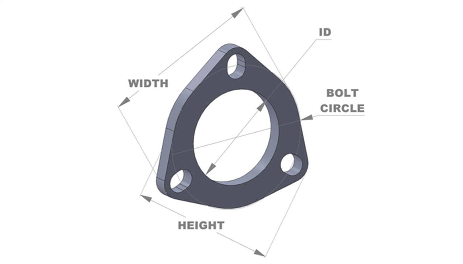 3-bolt Stainless Steel Flange (3.5" I.D.) - Single Flange, Retail Packed