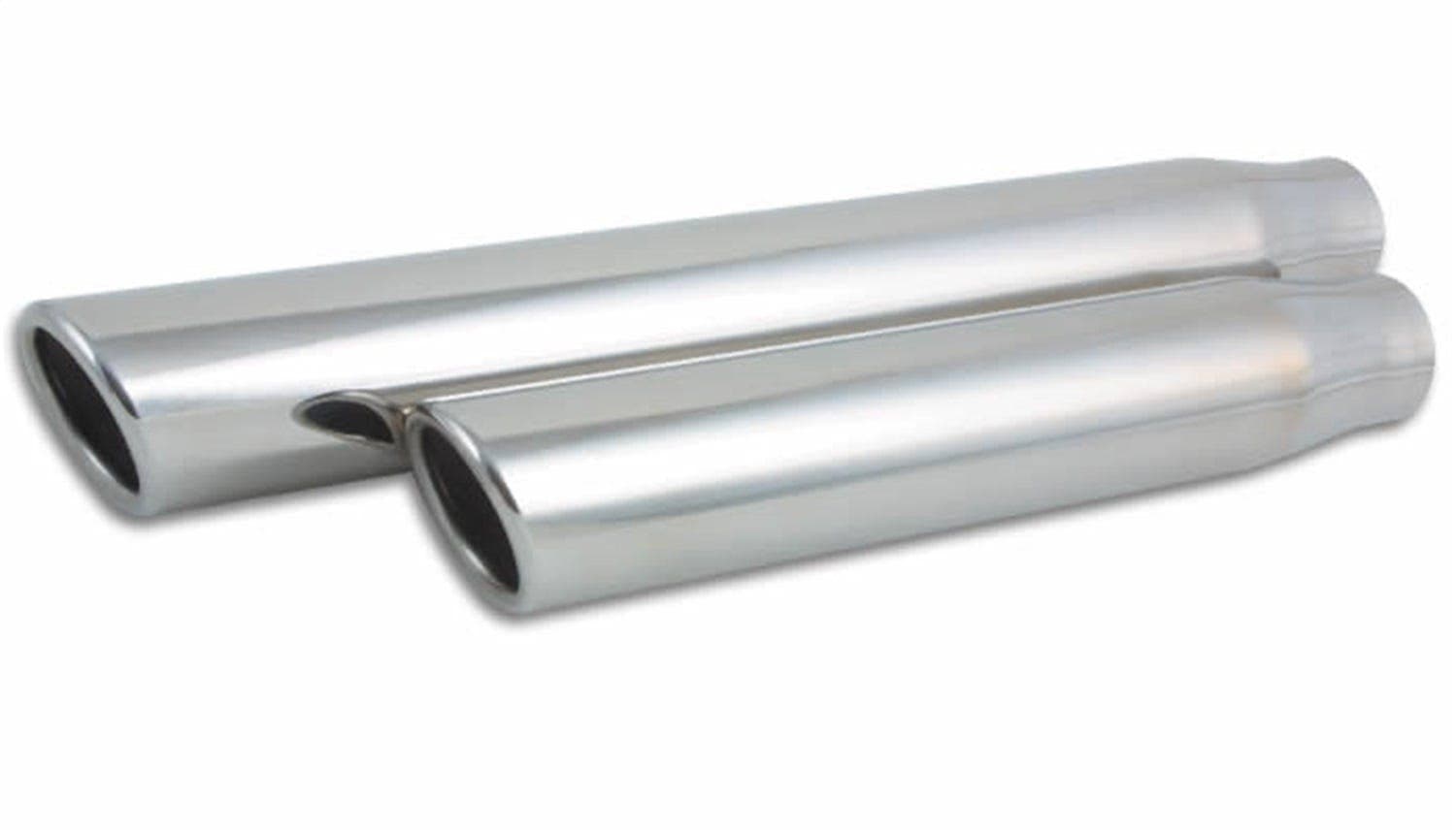 3" Round Stainless Steel Tip (Single Wall, Angle Cut) - 2.5" inlet, 11" long