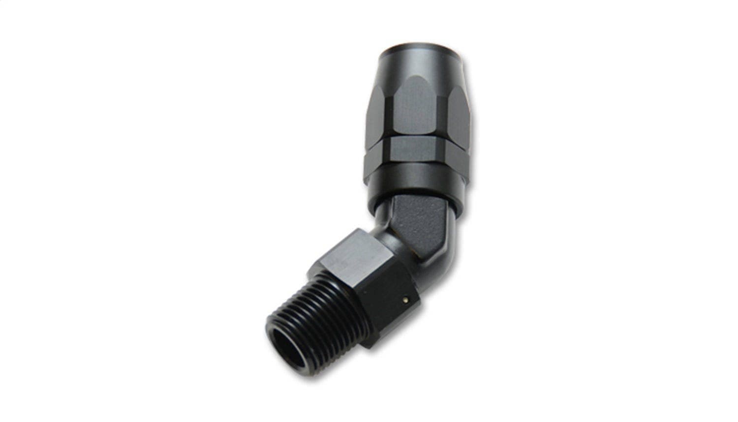Male Hose End Fitting, 45 Degree; Size: -8AN; Pipe Thread 3/8" NPT