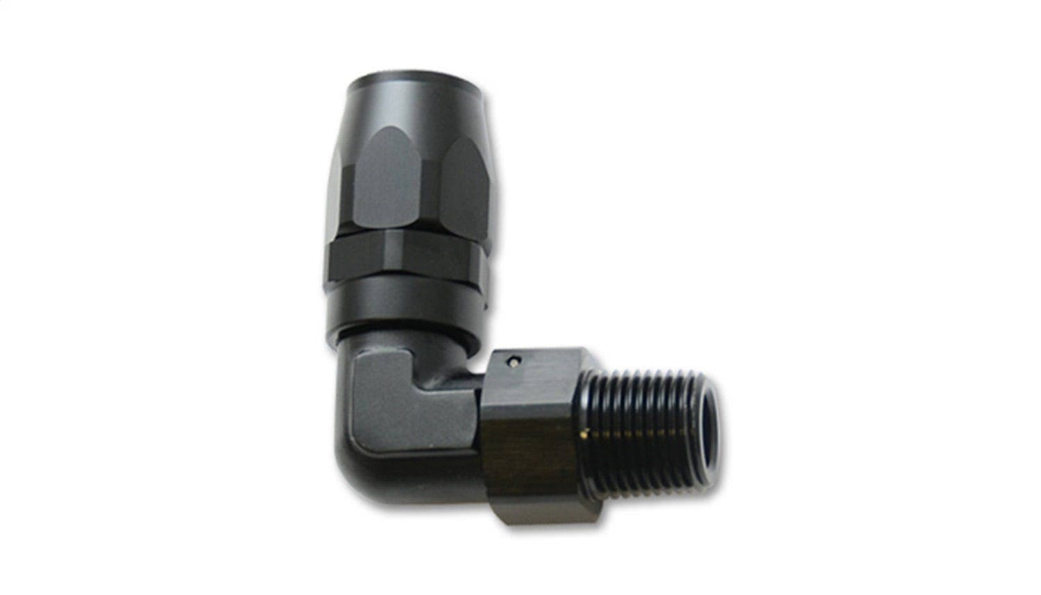Male Hose End Fitting, 90 Degree; Size: -8AN; Pipe Thread: 3/8" NPT